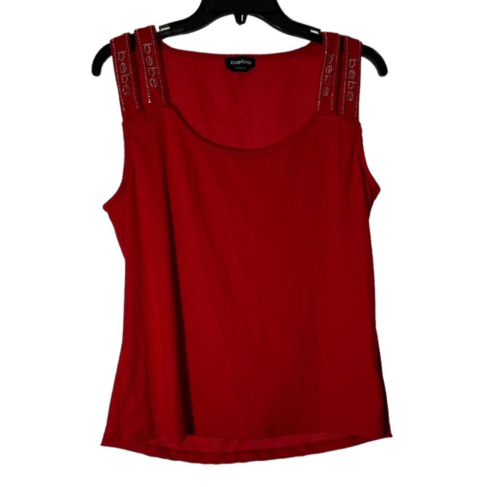 Red Bebe Jeweled Tank Top